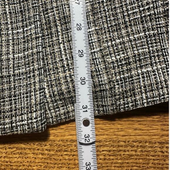 Lulu’s Small Gray Tan Tweed Fitted Double Breasted Classic Neutral Pea Coat - Picture 7 of 7